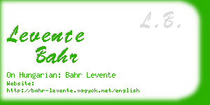 levente bahr business card